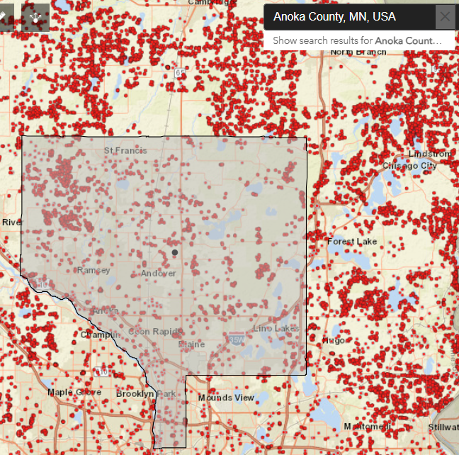 Coverage map graphic