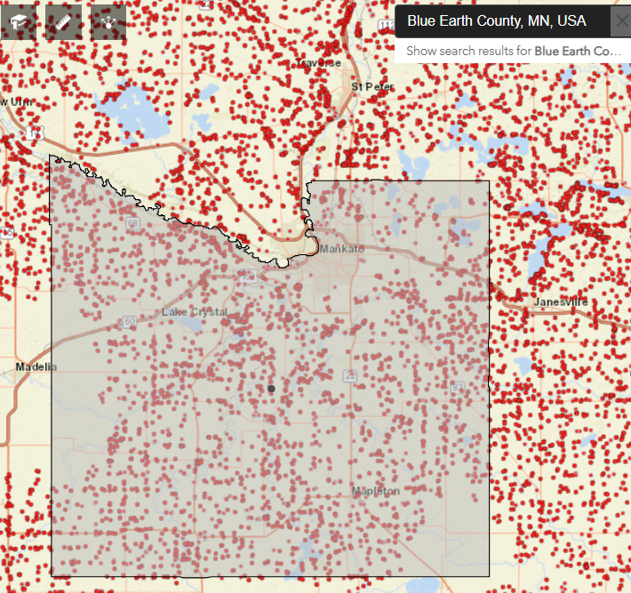 Coverage map graphic