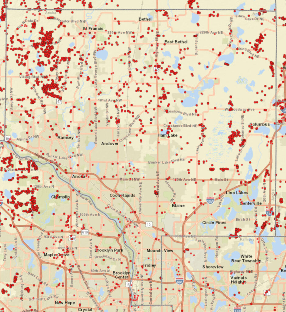 Coverage map graphic
