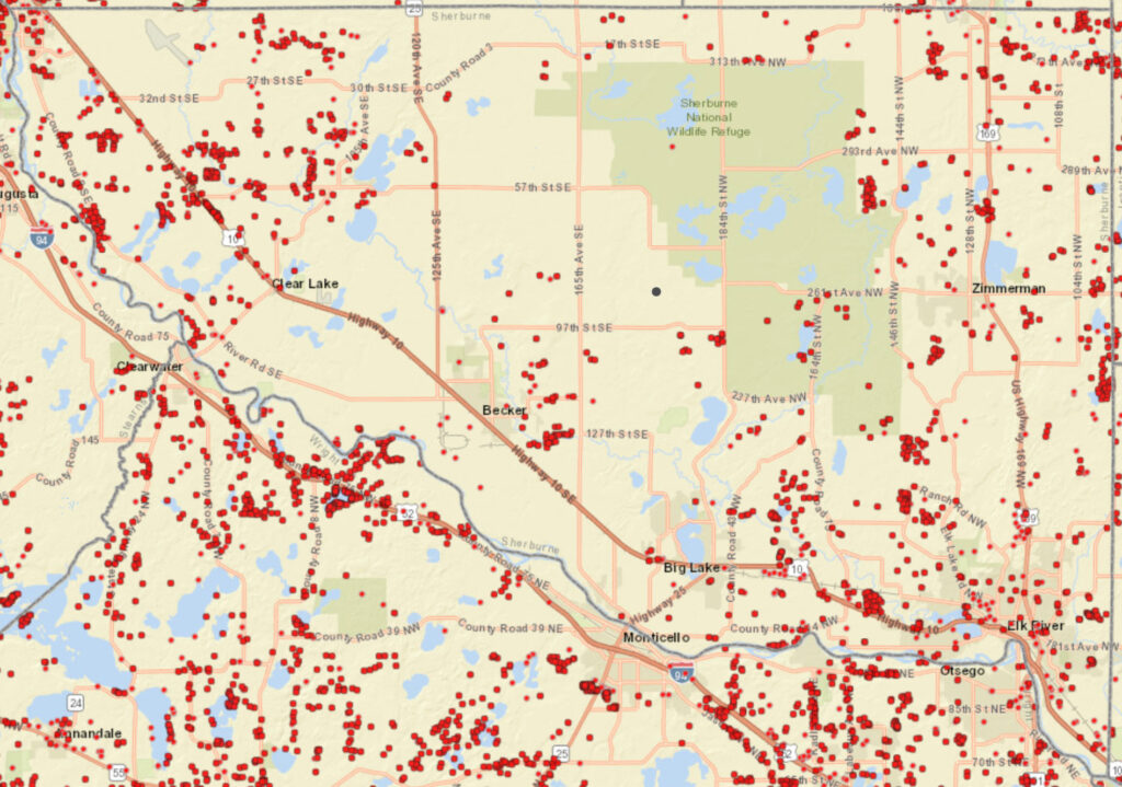 Coverage map graphic