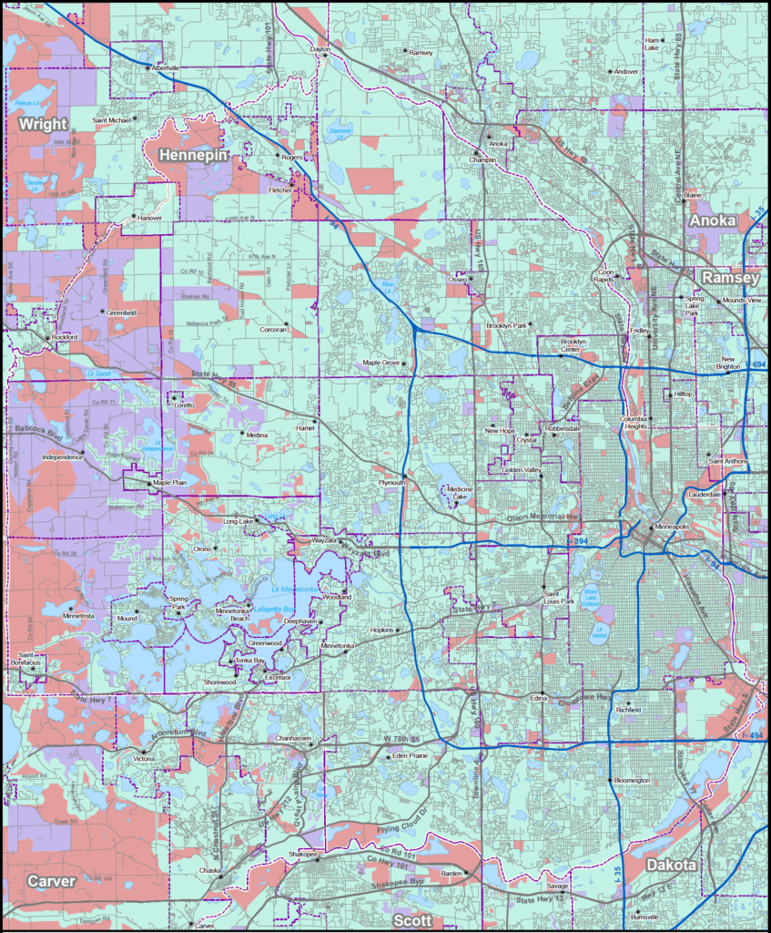 Hennepin County Zip Code Map - Map