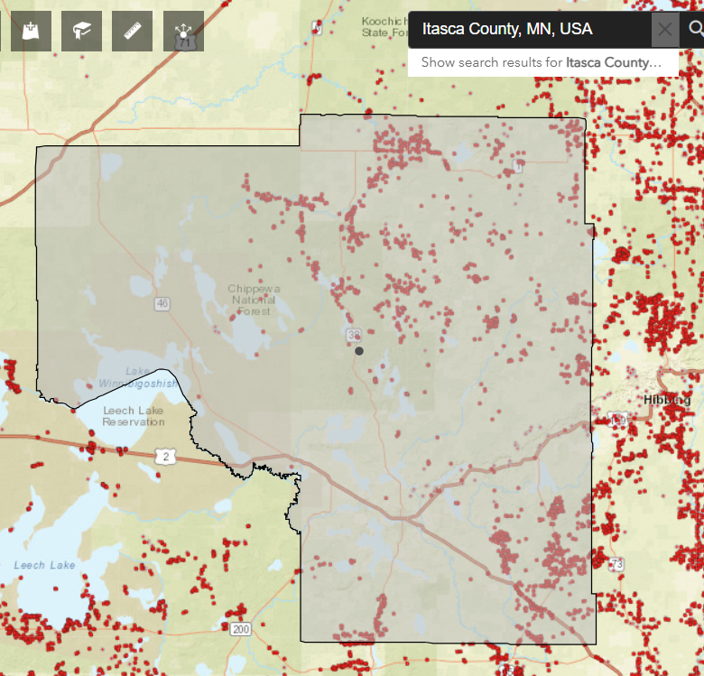 Coverage map graphic