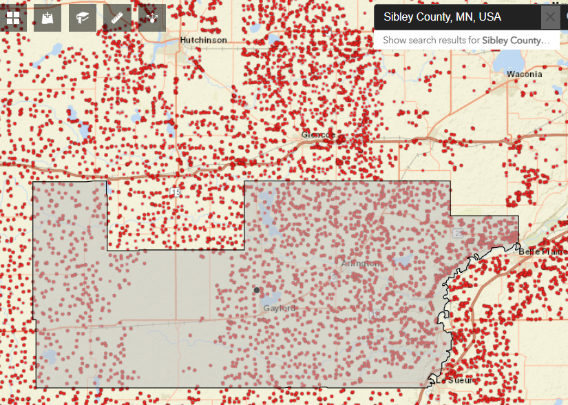 Coverage map graphic